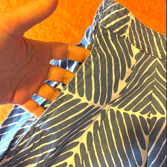 Marimekko and Uniqlo collab light blue and white denim A line midi skirt NWT - Picture 6 of 12